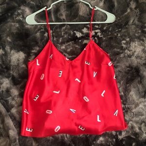 ♥️VICTORIA’S SECRET RED LOVE SLIP CAMISOLE TOP♥️